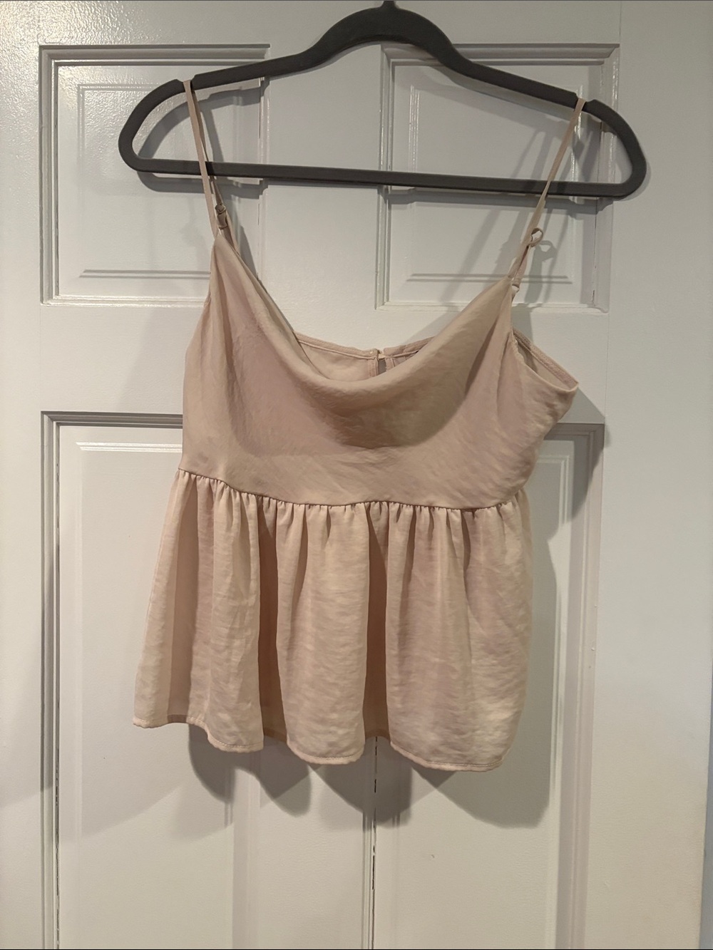 American Eagle Outfitters Cream Peplum Satin Cami